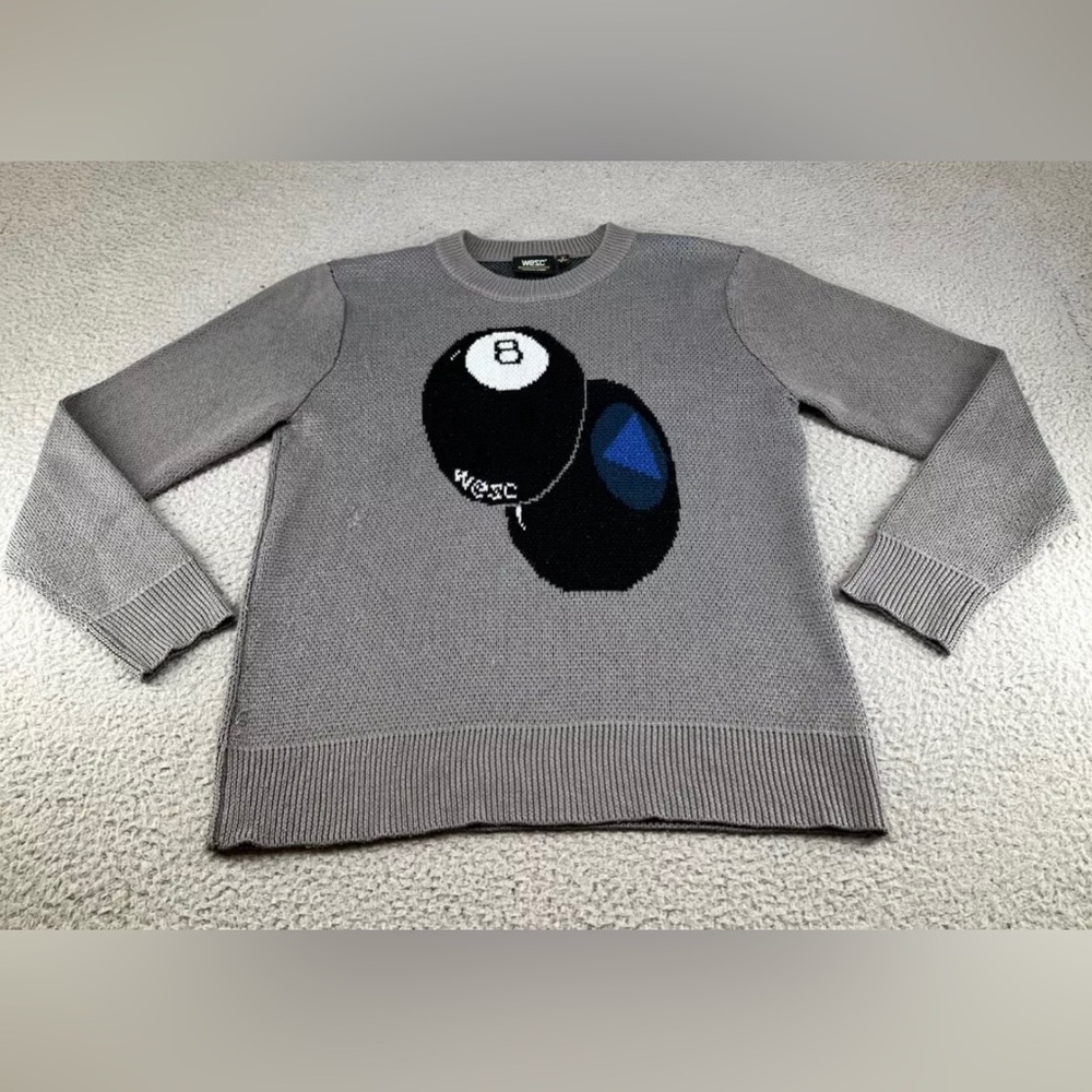 WeSC America Inc Leon Magic 8 Ball Sweater-PACSUN - Gray - Unisex M/L